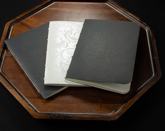 Set of 3 Handmade Pocket Journal – Hand-Stitched, 30 Pages